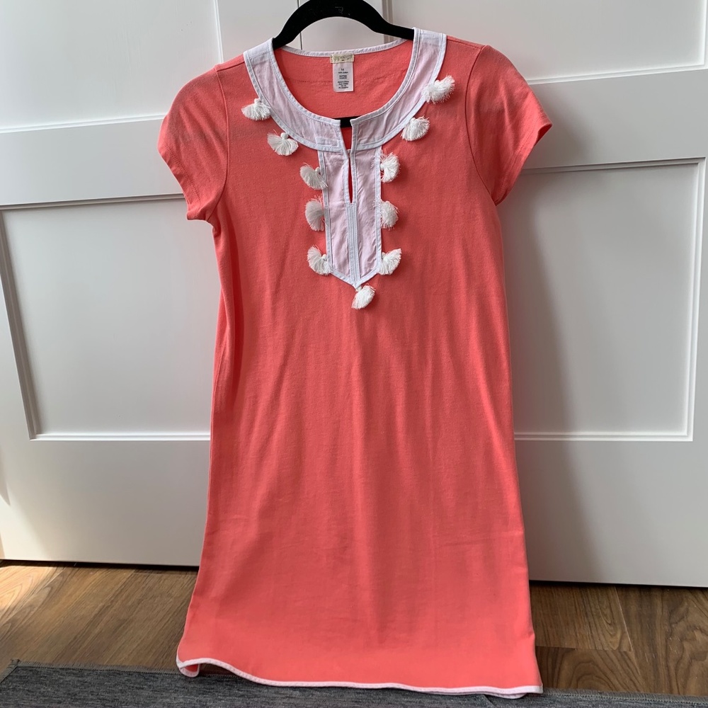 EUC CREWCUTS TSHIRT DRESS WITH TASSELS | SIZE 14